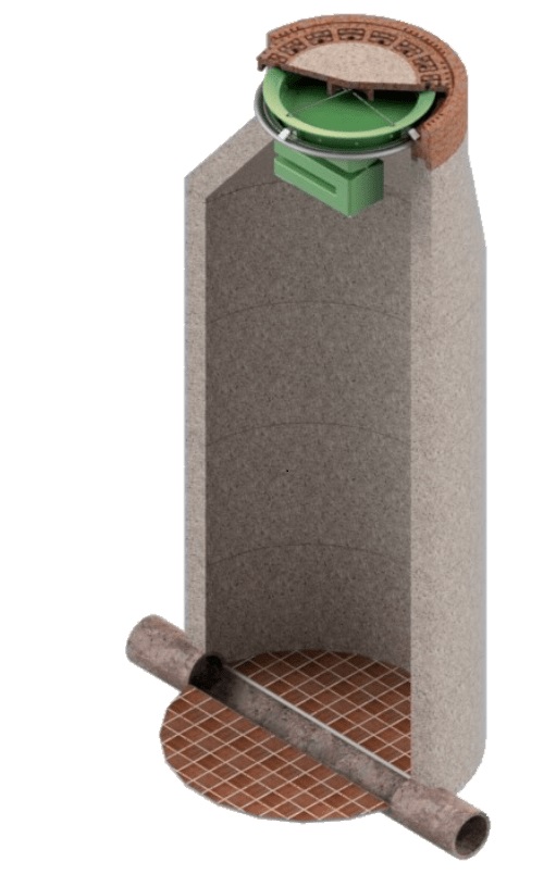 CAD_Modell_Uni-AdSorber-Aktiv-im_ Kanalschacht